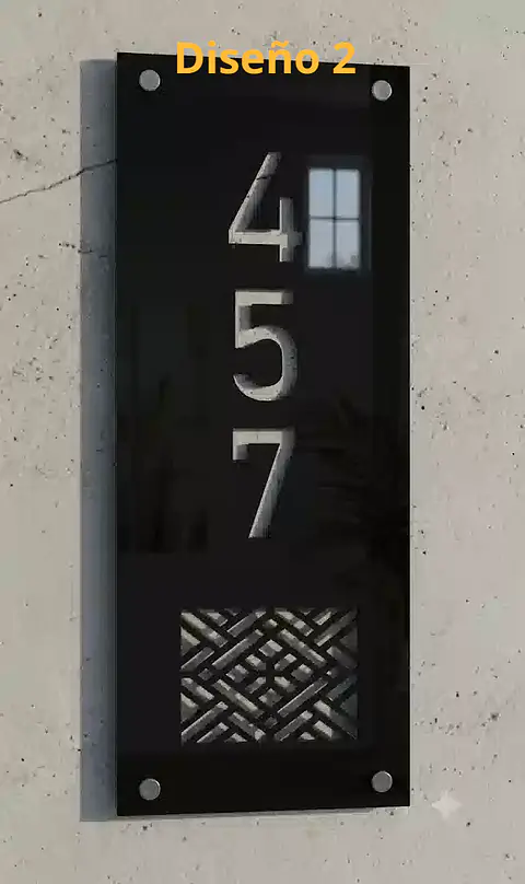 Placa Número Casa Acrílico Personalizada Premium | Diseño Moderno Chileno Vertical
