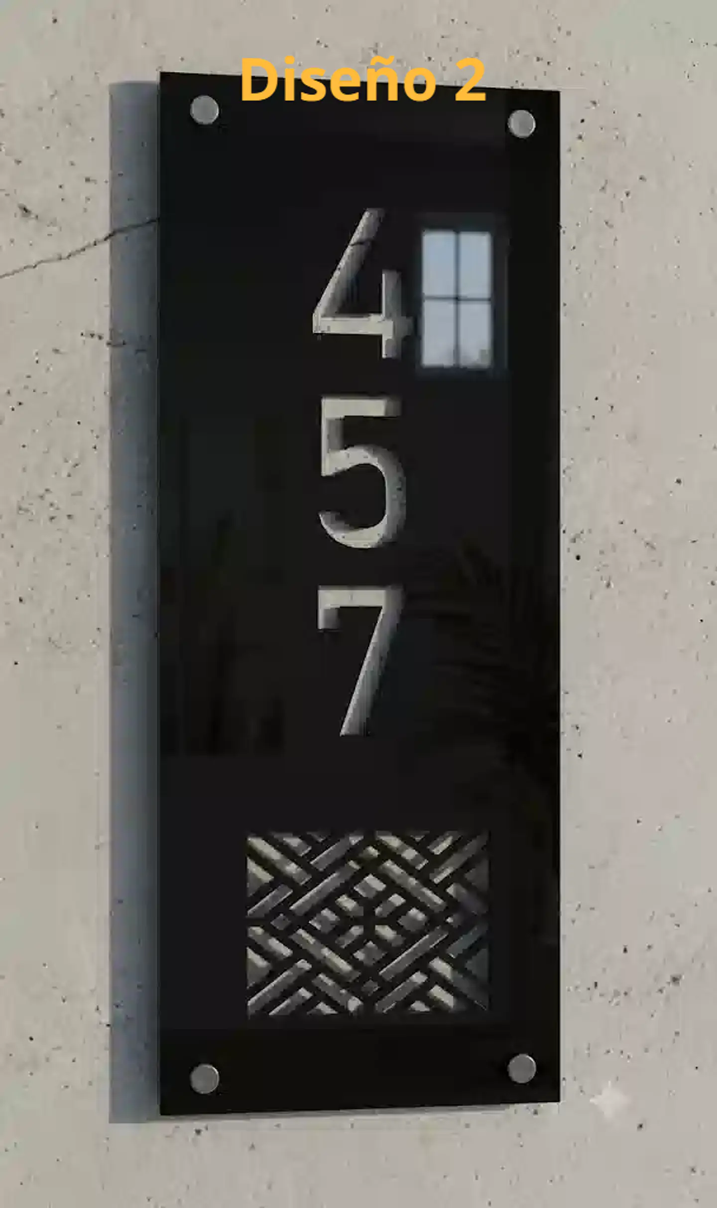 Placa Número Casa Acrílico Personalizada Premium | Diseño Moderno Chileno Vertical 2