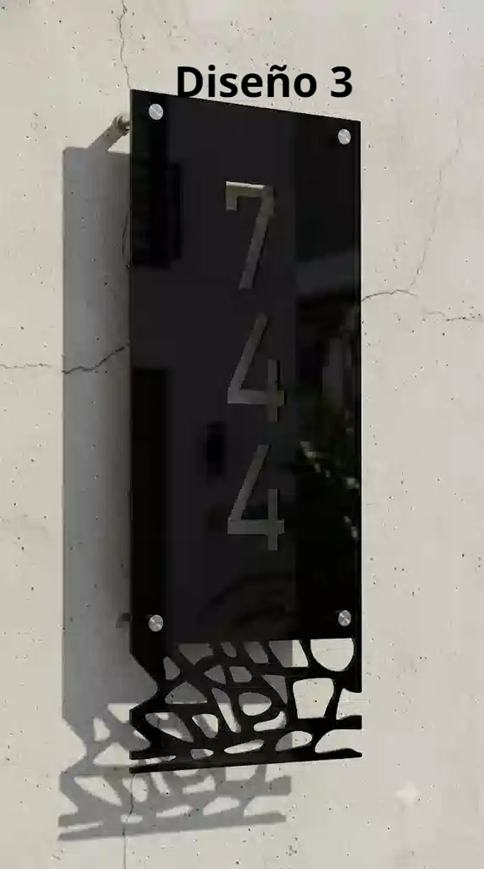 Placa Número Casa Acrílico Personalizada Premium | Diseño Moderno Chileno Vertical 3