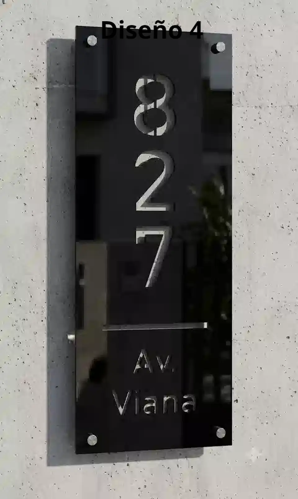 Placa Número Casa Acrílico Personalizada Premium | Diseño Moderno Chileno Vertical 4