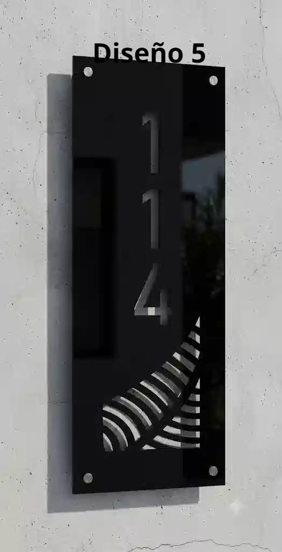 Placa Número Casa Acrílico Personalizada Premium | Diseño Moderno Chileno Vertical 5