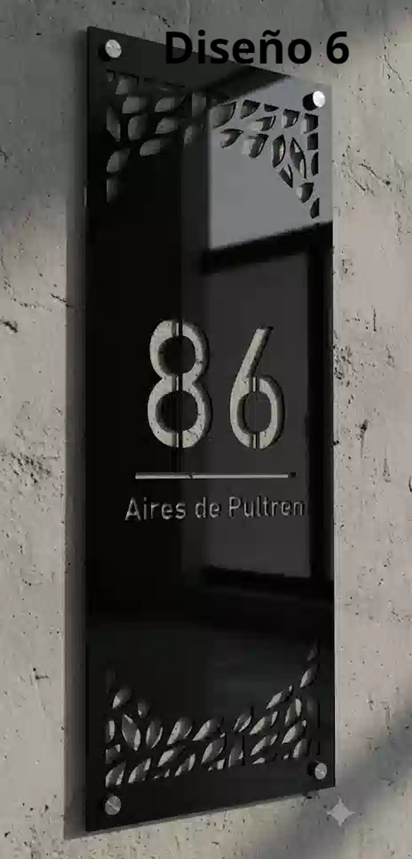 Placa Número Casa Acrílico Personalizada Premium | Diseño Moderno Chileno Vertical 6