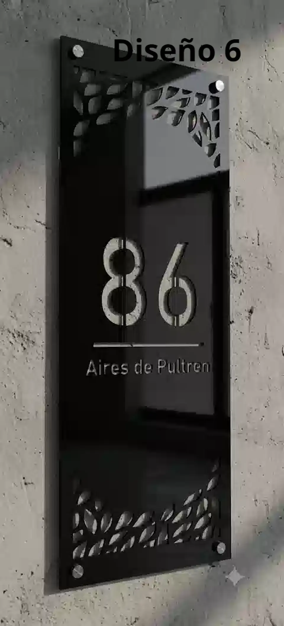 Placa Número Casa Acrílico Personalizada Premium | Diseño Moderno Chileno Vertical 6