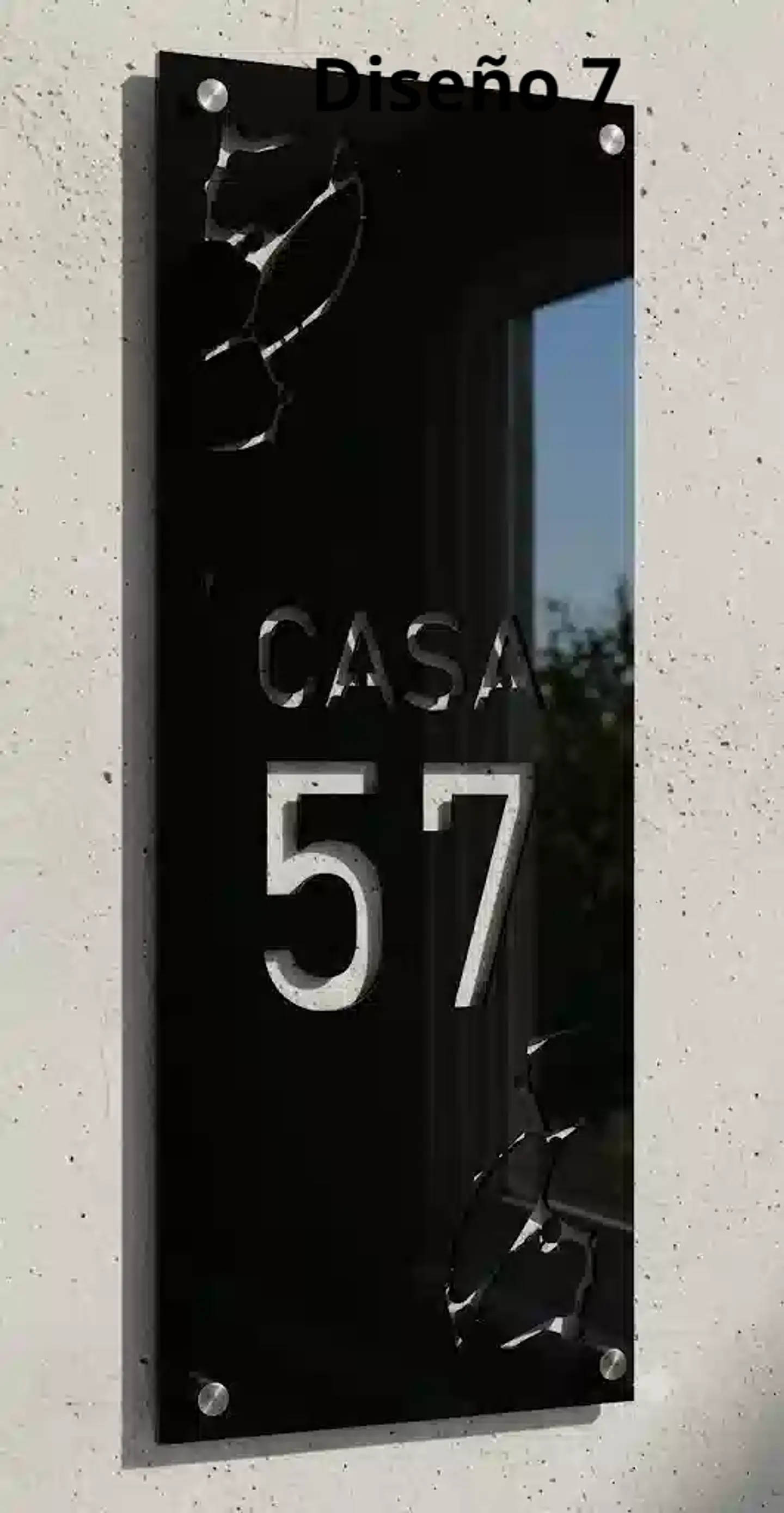 Placa Número Casa Acrílico Personalizada Premium | Diseño Moderno Chileno Vertical 7