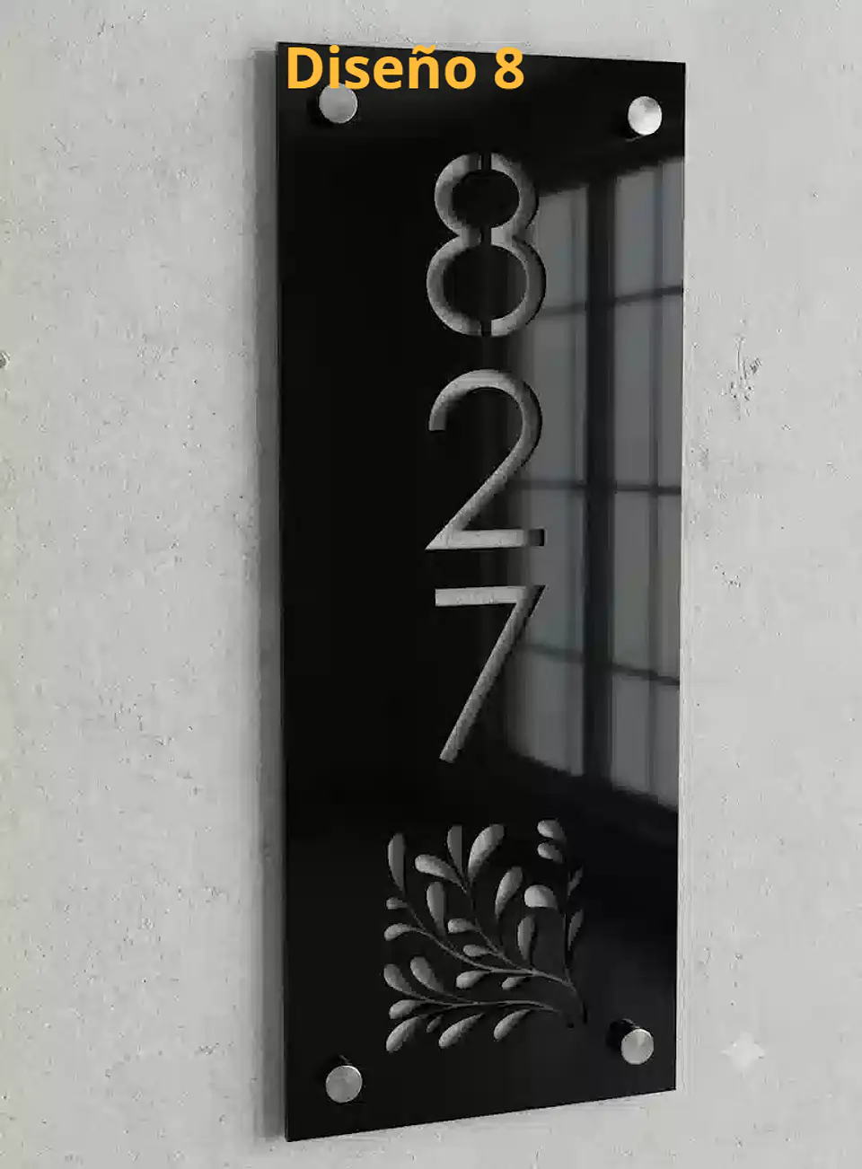 Placa Número Casa Acrílico Personalizada Premium | Diseño Moderno Chileno Vertical 8