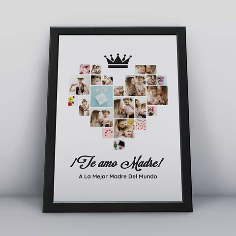 Cuadro Personalizado 30x40cm - Día de la Madre 08 - Tres Colores de Marco
