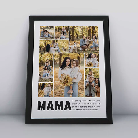 Cuadro Personalizado 30x40cm - Día de la Madre 09 - Tres Colores de Marco