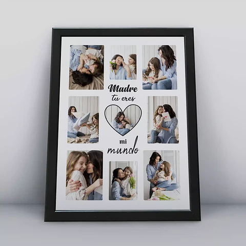 Cuadro Personalizado 30x40cm - Día de la Madre 11 - Tres Colores de Marco