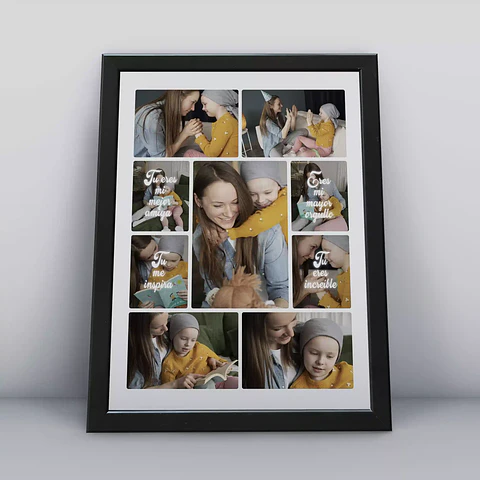 Cuadro Personalizado 30x40cm - Día de la Madre 12 - Tres Colores de Marco