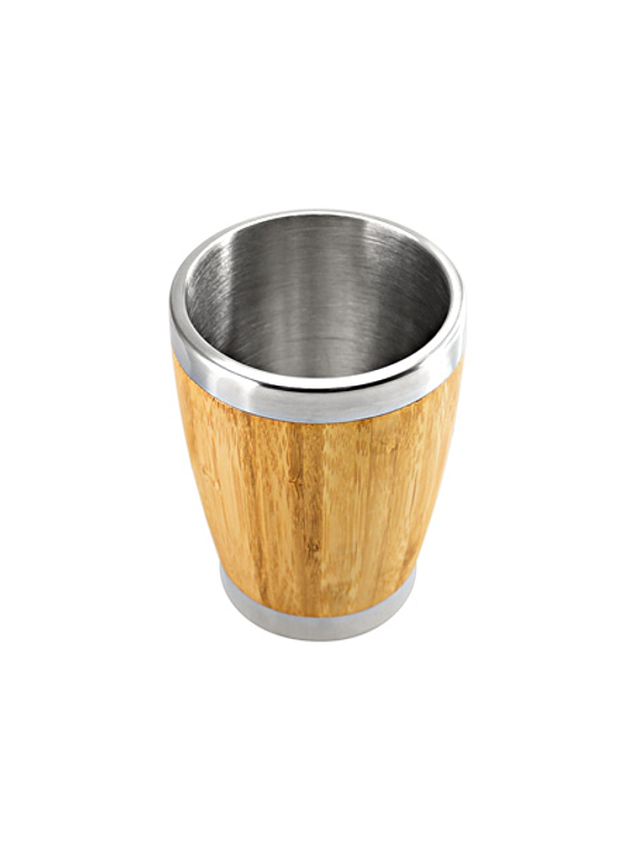 Consultar Stock, Pack 10 unidades, Vaso de Bamboo 350cc con grabado laser de logo.