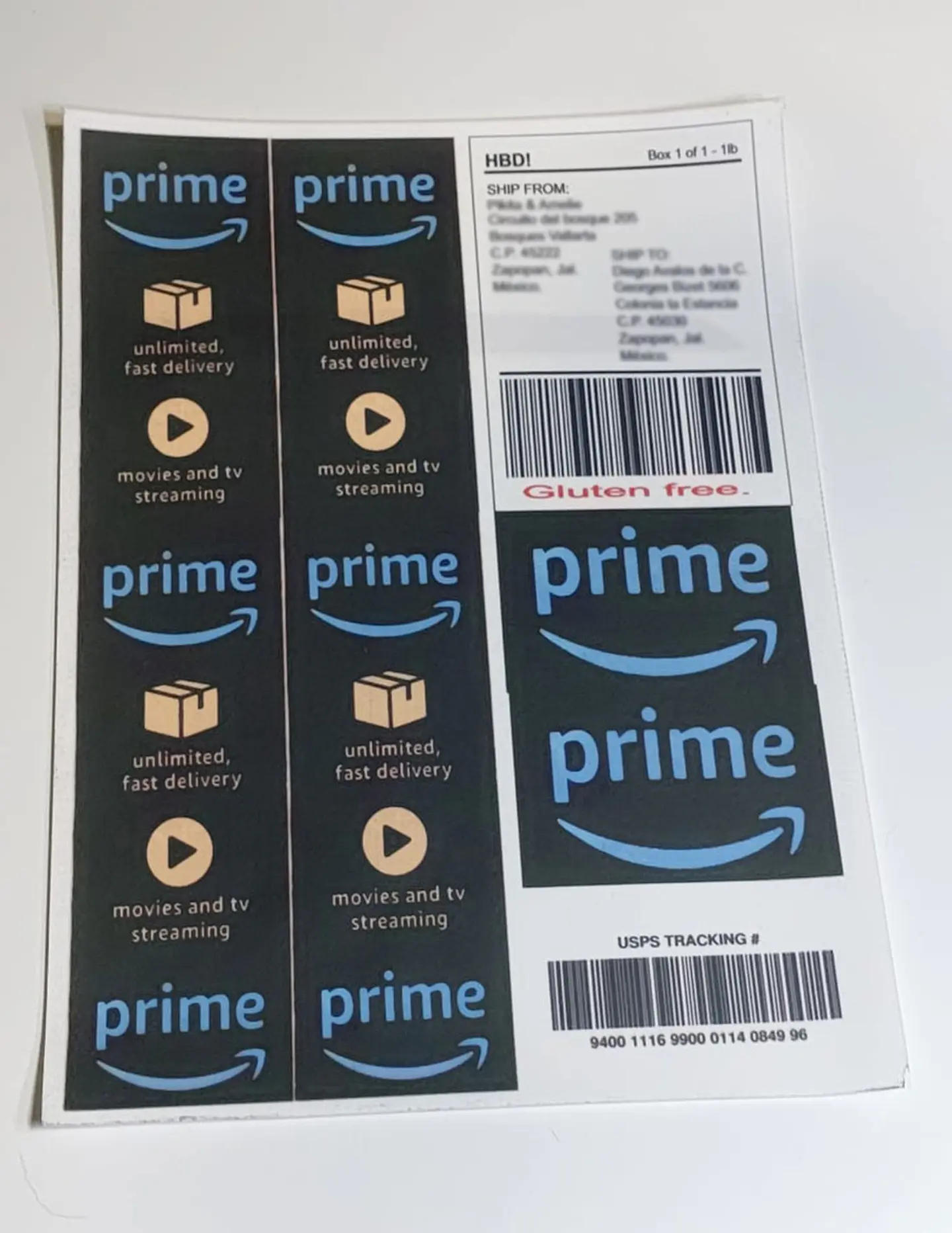 Etiquetas Amazon en papel comestible  1