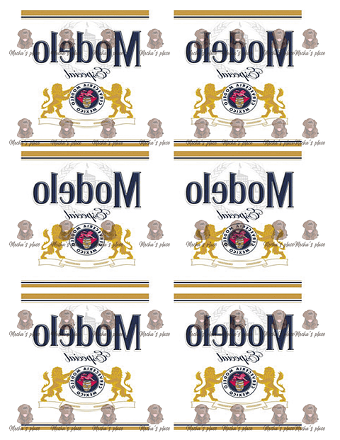 Cerveza modelo, transfer para gelatina 