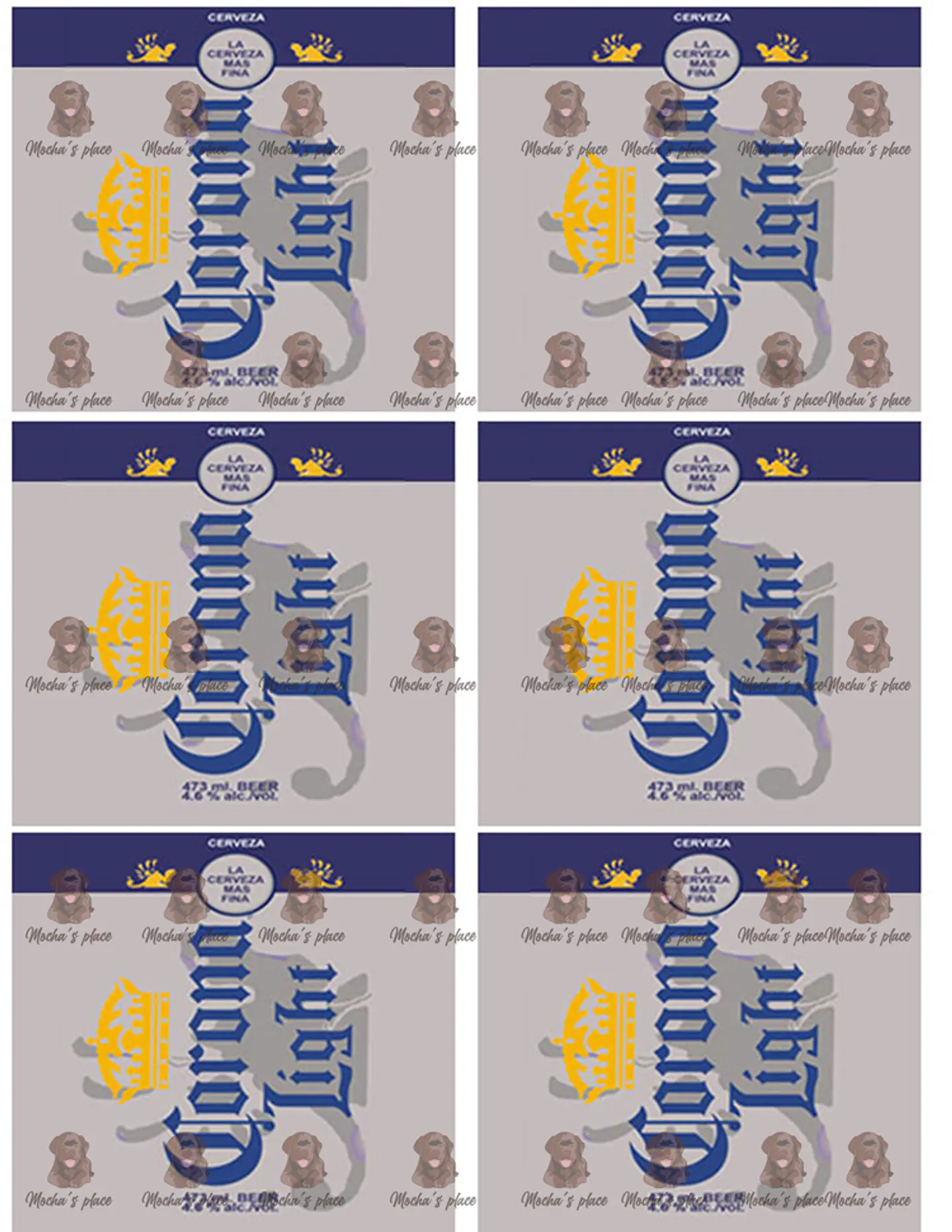 Cerveza Corona Light, transfer para gelatina 1