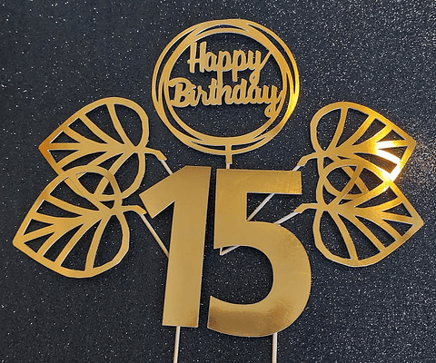 Topper XV años hojas 