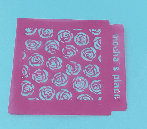 Stencil de patrón "rosas"