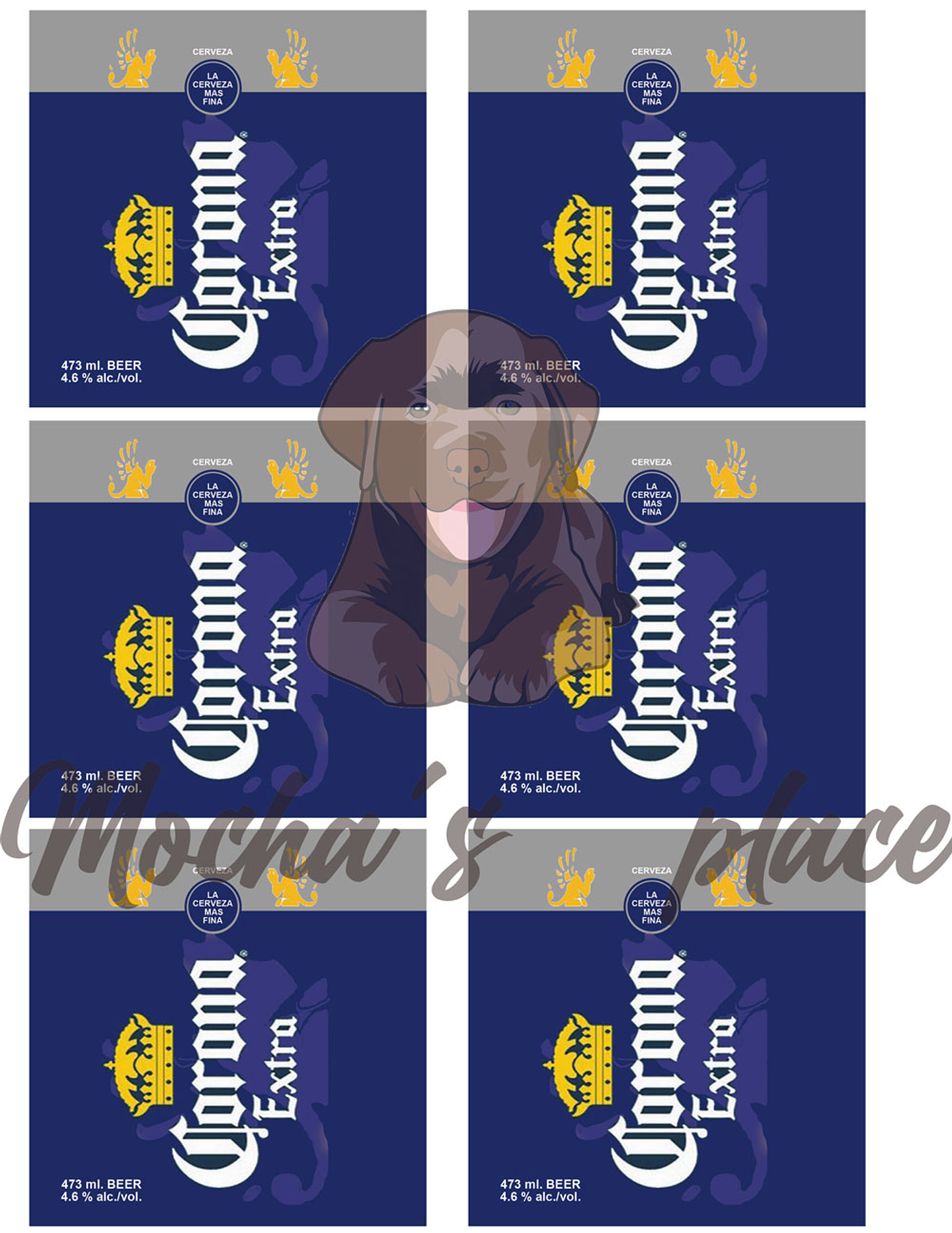 Cerveza Corona, transfer para gelatina 1