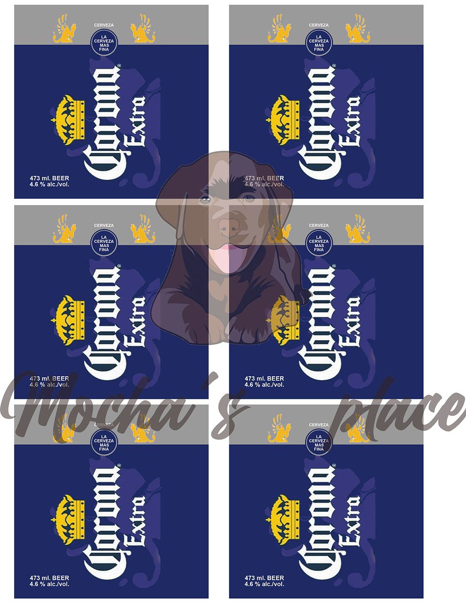 Cerveza Corona, transfer para gelatina 1