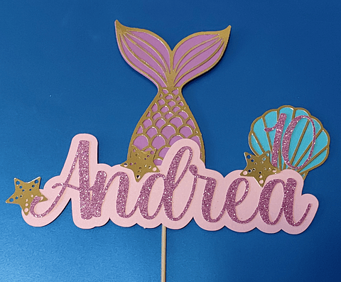 Topper para pastel sirena