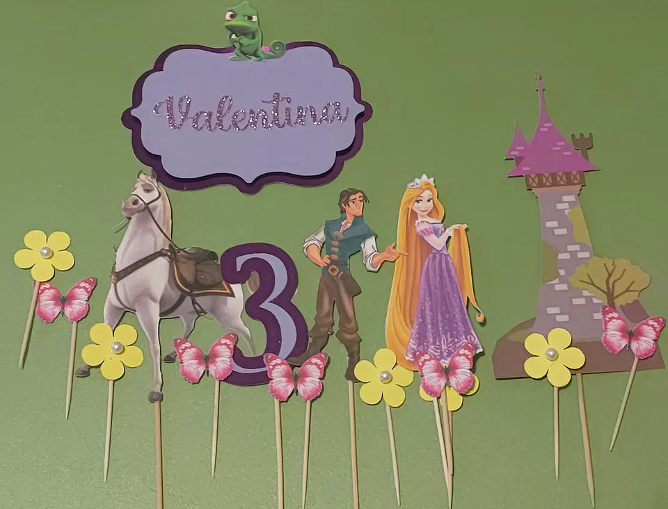 Set topper para pastel Rapunzel  1