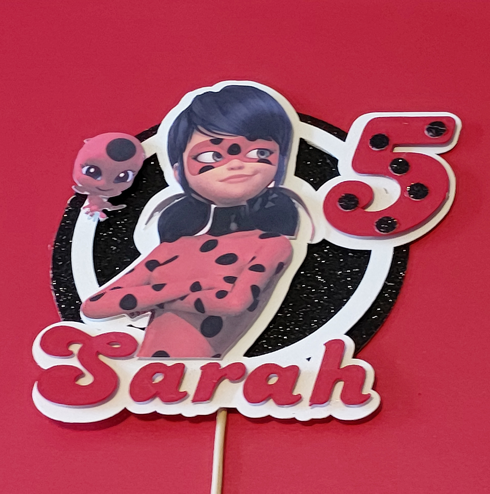 Topper para pastel Lady Bug (Miraculous)  1