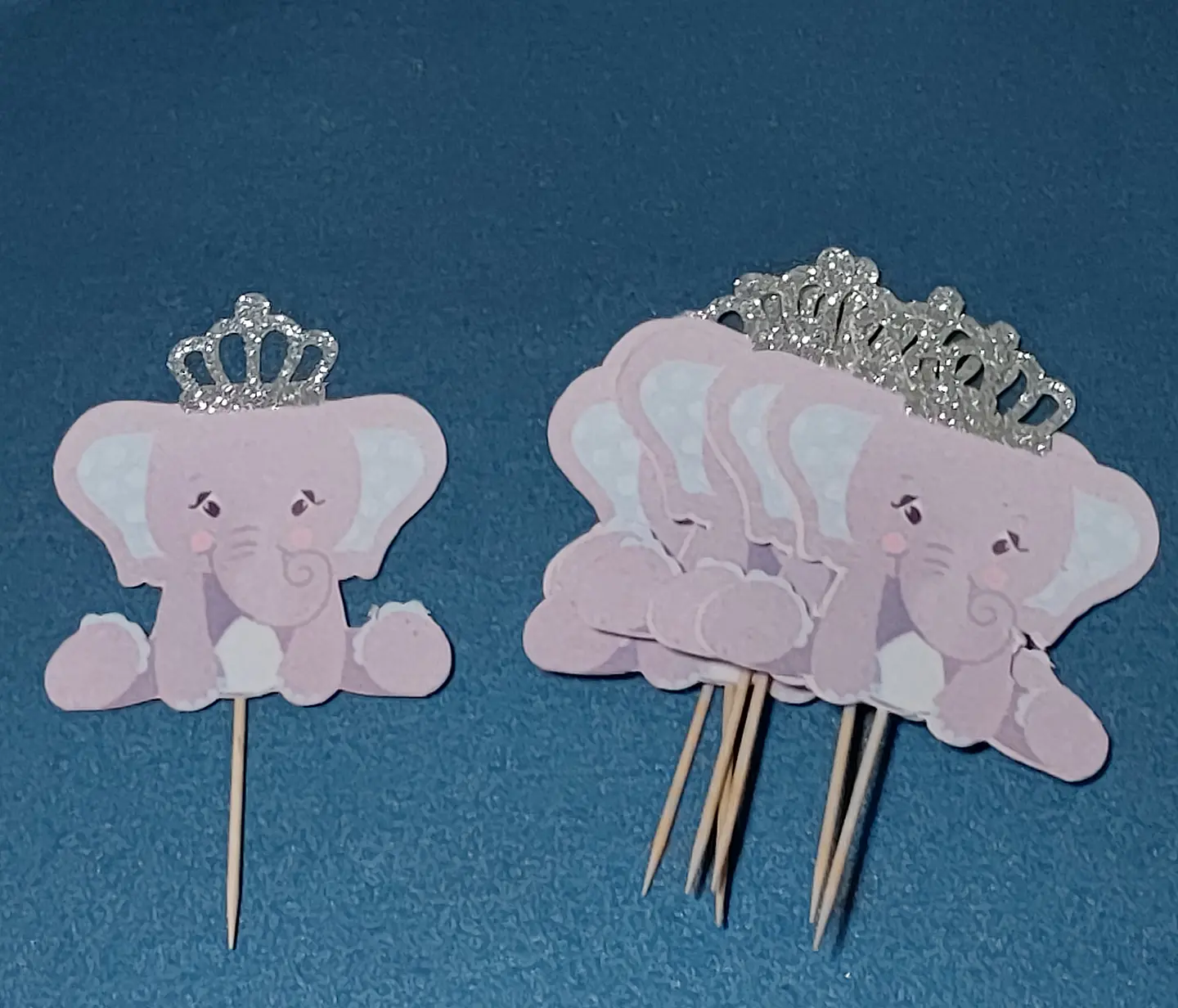 Topper cupcake Elefante con corona  1