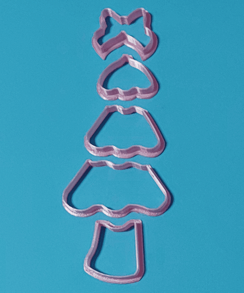 Cortador de galleta arbol de navidad.  5 piezas