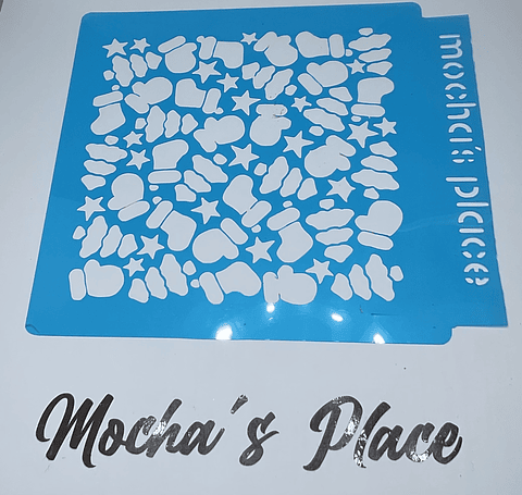 Stencil navideño patrón guantes y árboles