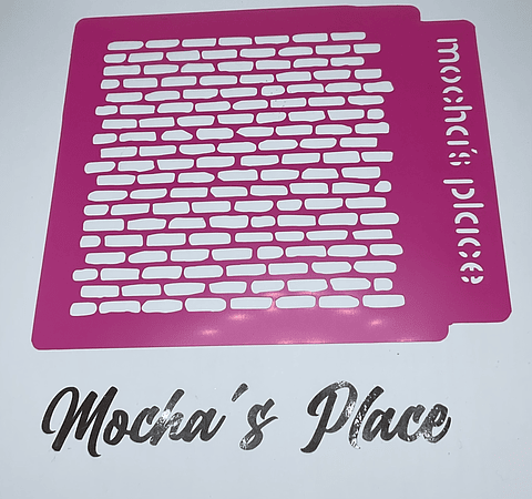 Stencil navideño patrón ladrillos