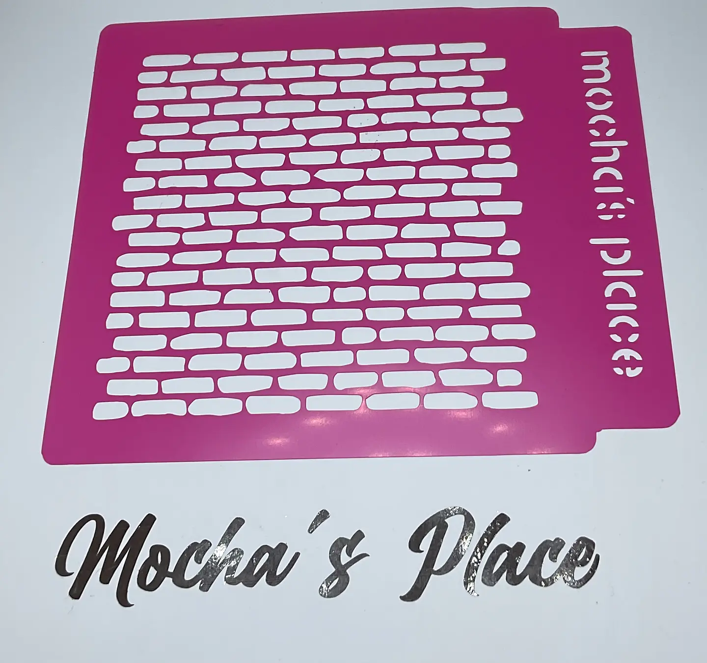 Stencil navideño patrón ladrillos 1