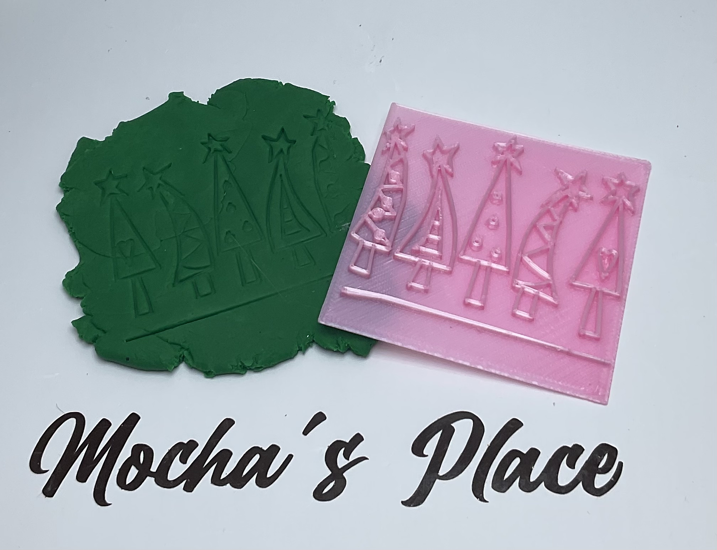 Sello para Fondant  Árboles navideños 1