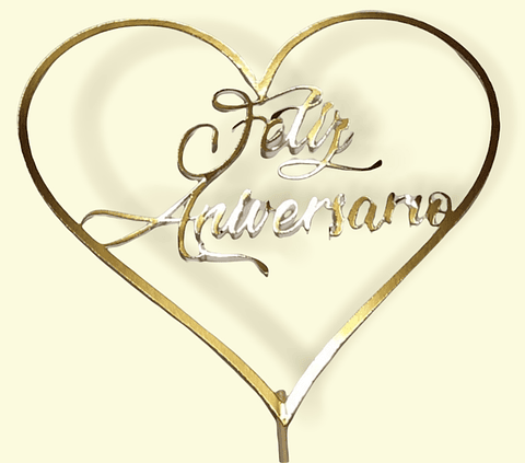 Topper para pastel "Feliz Aniversario"