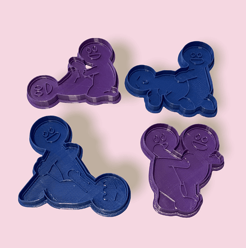 Set 4 piezas Cortador y marcador para galleta "kamasutra-cookie   10 cms” 