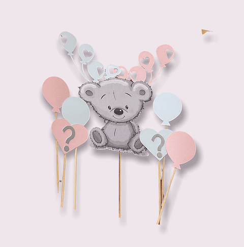 Set topper para pastel Osita