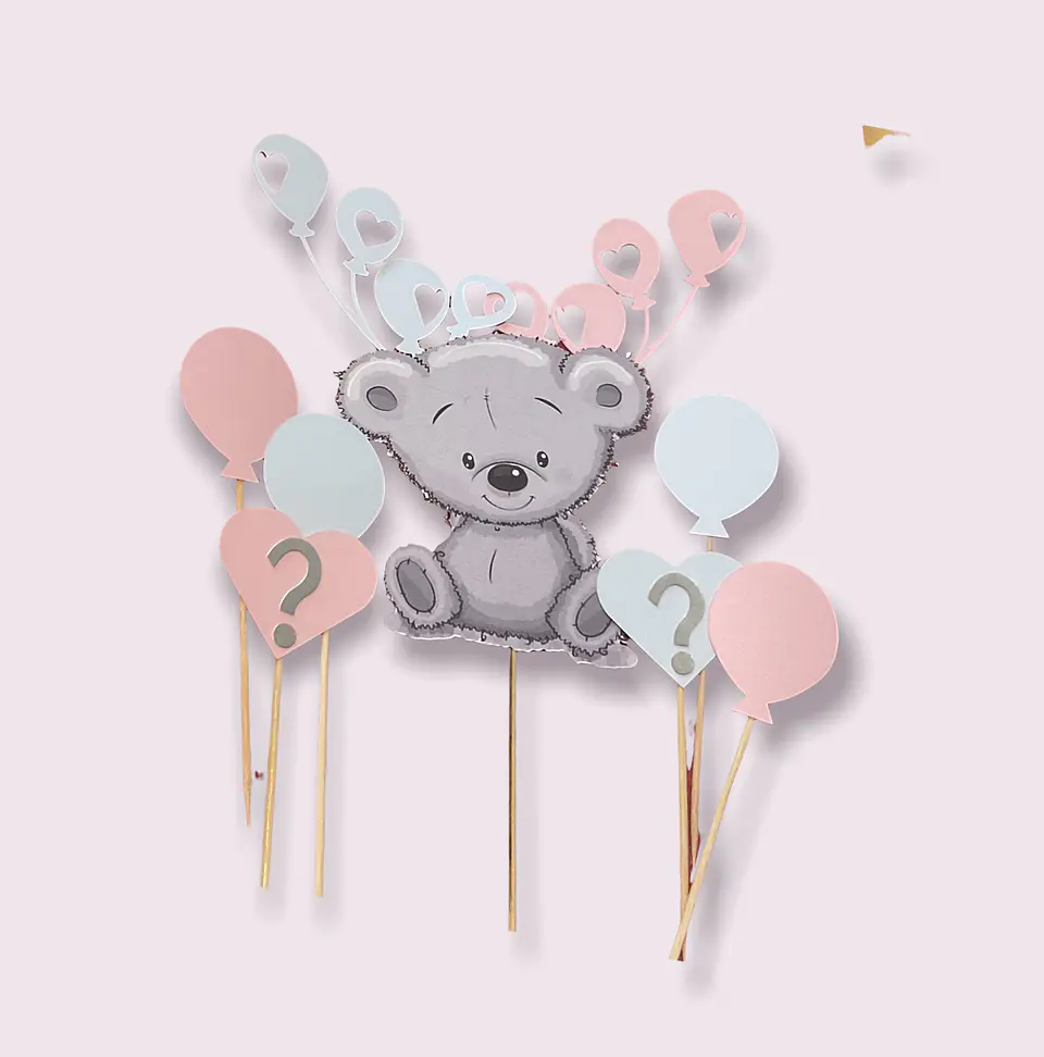 Set topper para pastel Osita 1