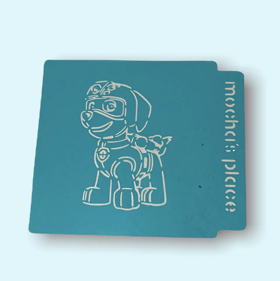 Stencil Pyo acuarela Chase paw patrol 1