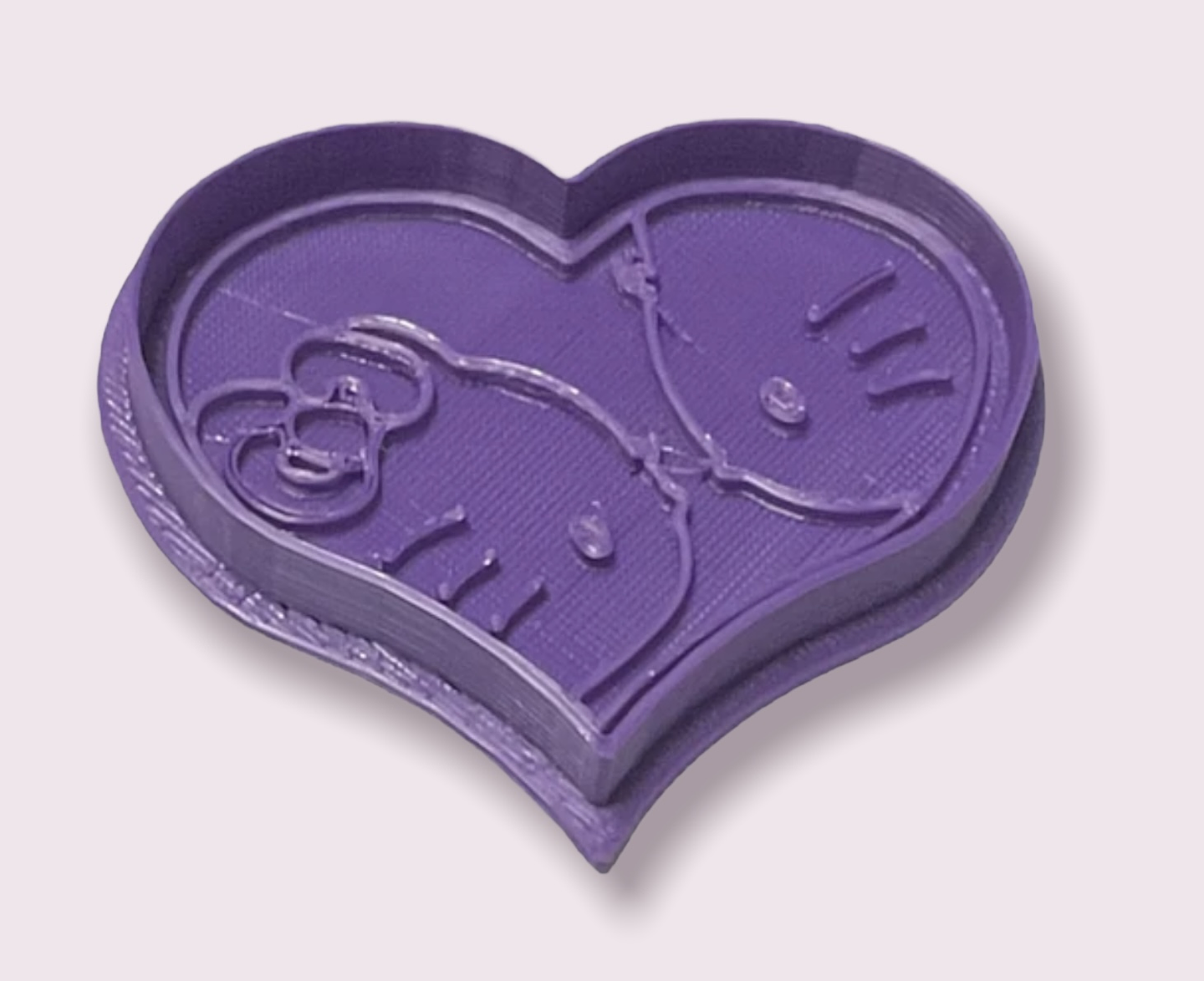 Cortador y sello para galleta “kitty corazón en pareja” 1