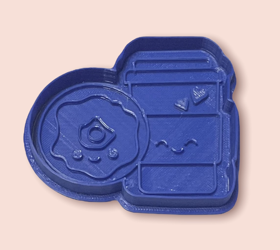 Cortador y sello para galleta “dona y termo” 1