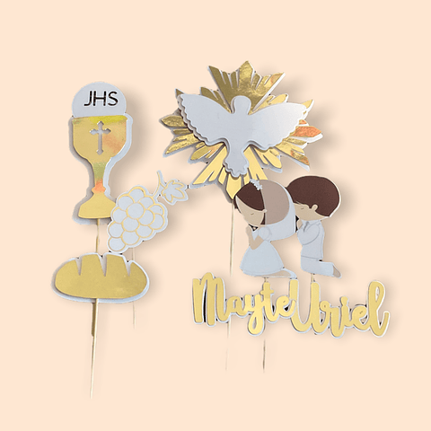 Set toppers Primera Comunión Paloma