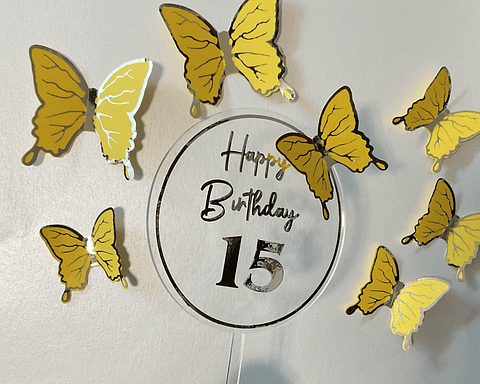 Topper acrilico mariposas 12 cms 