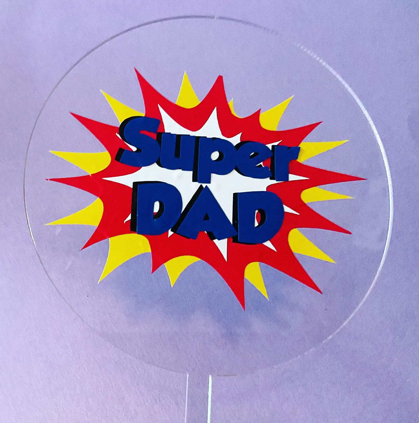 Topper acrilico super Dad 12 cms   1