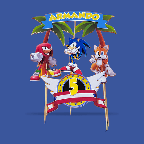 Topper para pastel Set Sonic