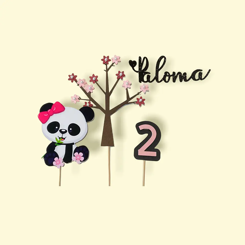 Topper oso panda y arbol 2
