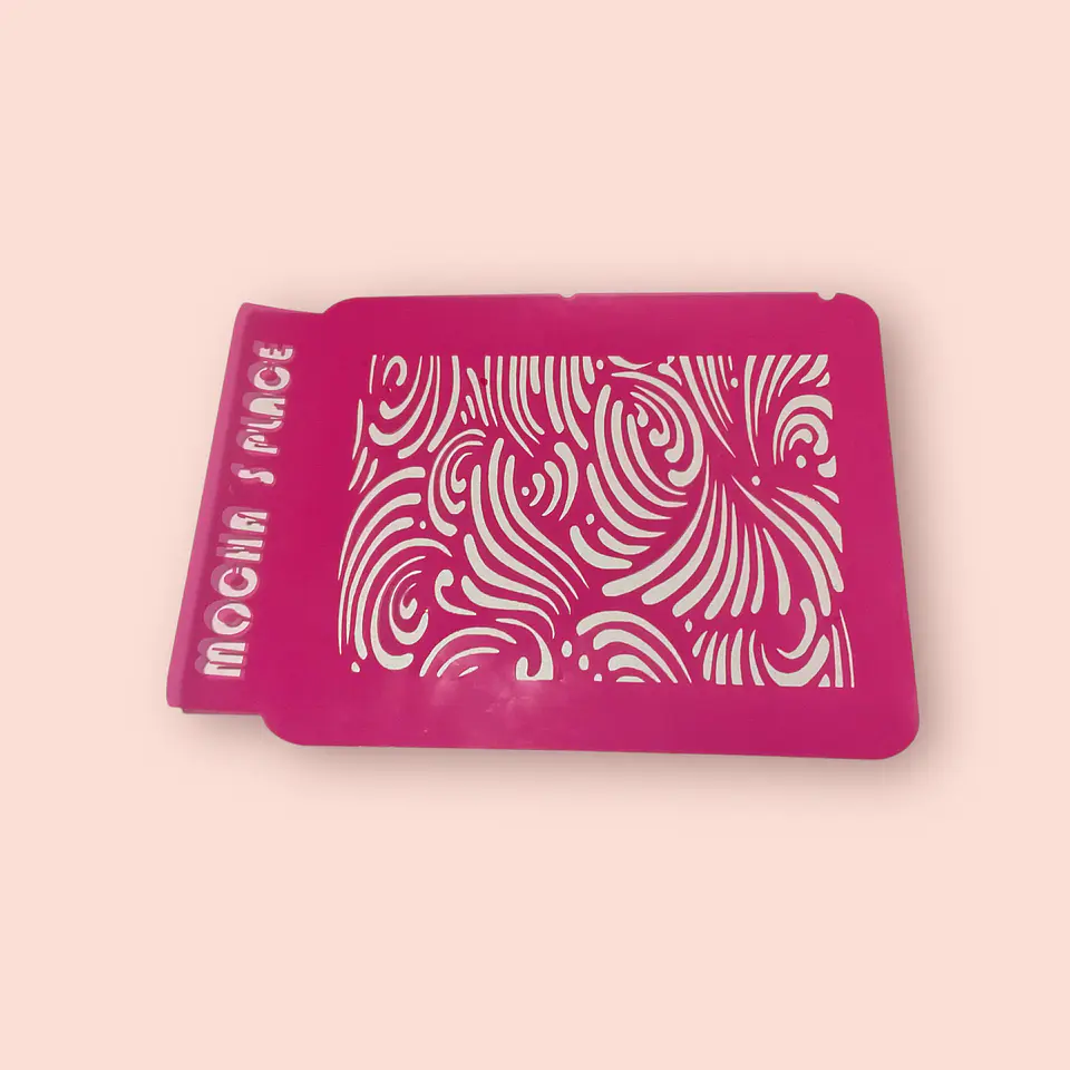 STencil para pastel patrón curvas 1