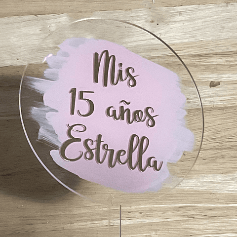 Topper acrilico fondo color 