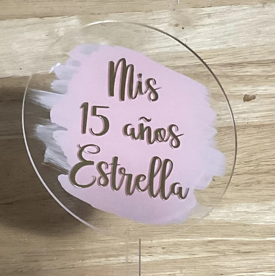 Topper acrilico fondo color  1