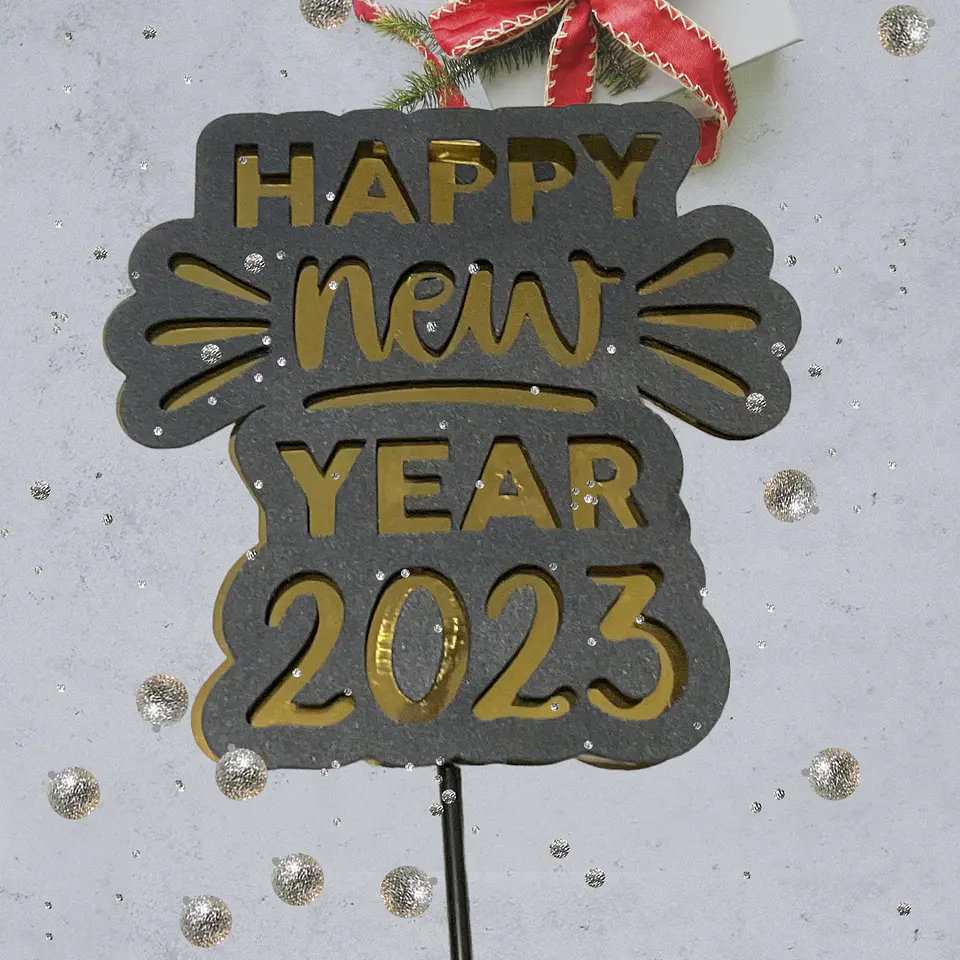 Topper cake happy new year 2023  1