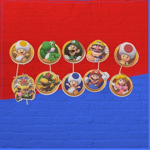 Toppers para cupcake Mario Bros