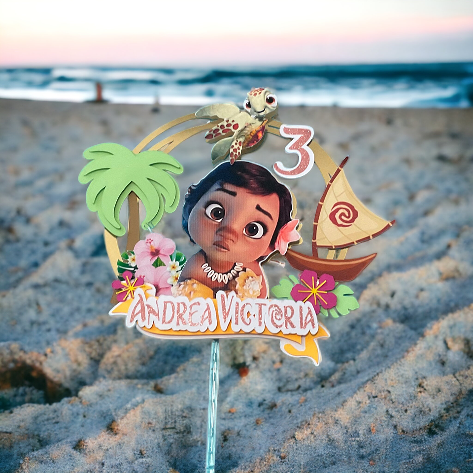 Set topper para pastel Moana 1