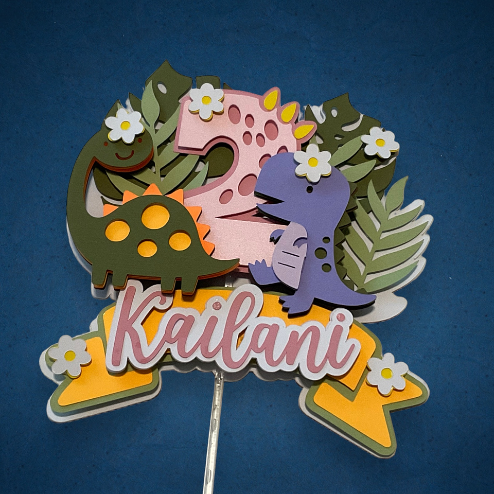 Set topper para pastel Dinosaurio Bebe 3d 1