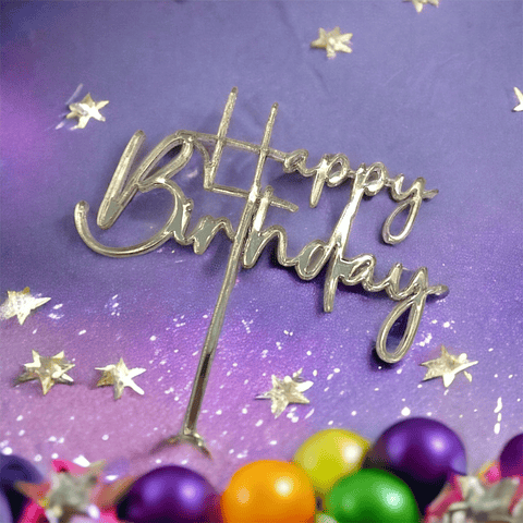 Topper Happy Birthday Acrilico
